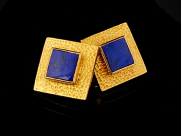 Brincos Ouro Lápis lazuli