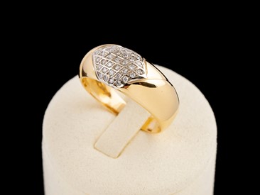 Anel Ouro Bicolor com Brilhantes
