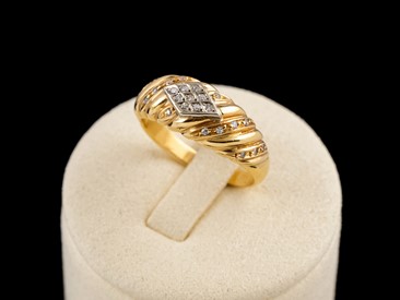 Anel Ouro Bicolor com Brilhantes