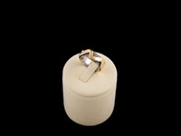 Anel ouro bicolor com brilhantes