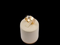 Anel ouro bicolor com brilhante	
