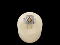 Anel ouro bicolor com diamantes