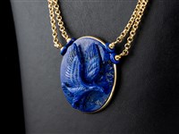 Fio ouro duplo com pendente Lapis Lazuli