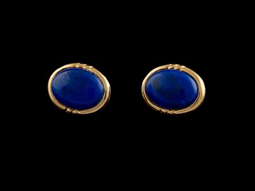 Brincos Ouro com Lapis lazuli