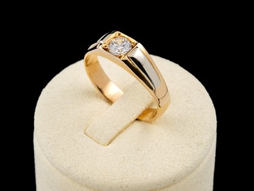 Anel Ouro Bicolor Zirconia