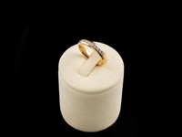 Anel ouro memória com diamantes