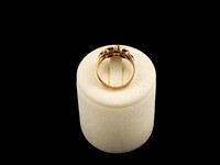 Anel ouro com diamantes e safiras
