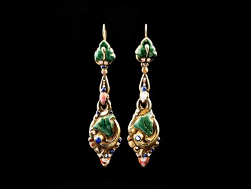 Brincos Ouro Ocos Esmalte