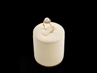 Anel ouro diamantes e pérola