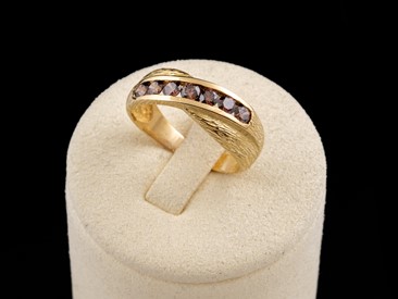 Anel Ouro Amarelo com Zirconias