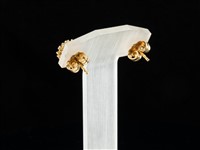 Brincos Ouro Diamantes Safiras