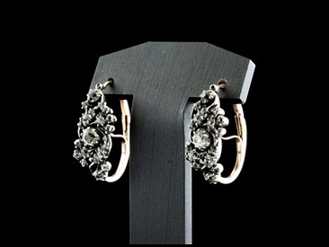 Brincos Ouro e Prata Quartzos