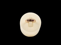 Anel Ouro com Zirconias Granadas
