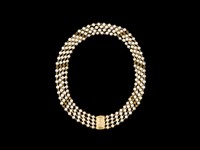 Colar pérolas ouro e diamantes
