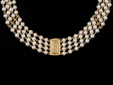 Conjunto Pérolas Ouro e Diamantes
