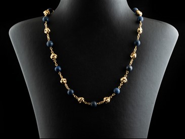 Colar Ouro com Lápis Lazuli