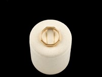 Anel "Oitavado" Ouro com Diamante